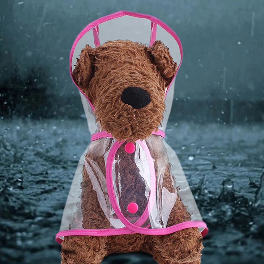 Large Dog Waterproof Raincoat – Transparent EVA Hooded Poncho (Sizes L–8XL)