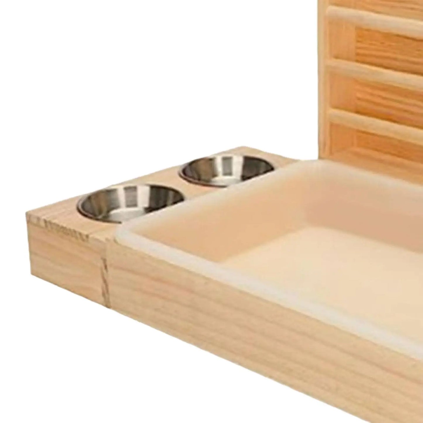 Wooden Hay Feeder with Built-In Litter Box & Bowls – All-in-One Station for Rabbits, Guinea Pigs & Small Pets