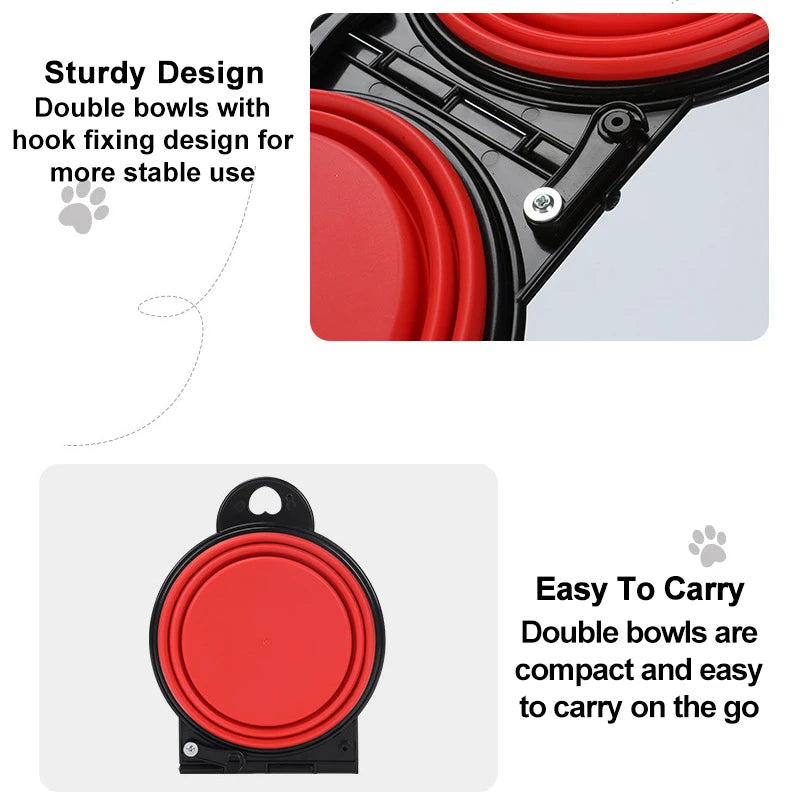 2-in-1 Collapsible Dog Travel Bowl | Portable Food & Water Bowls for Pets