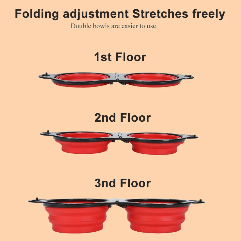2-in-1 Collapsible Dog Travel Bowl | Portable Food & Water Bowls for Pets