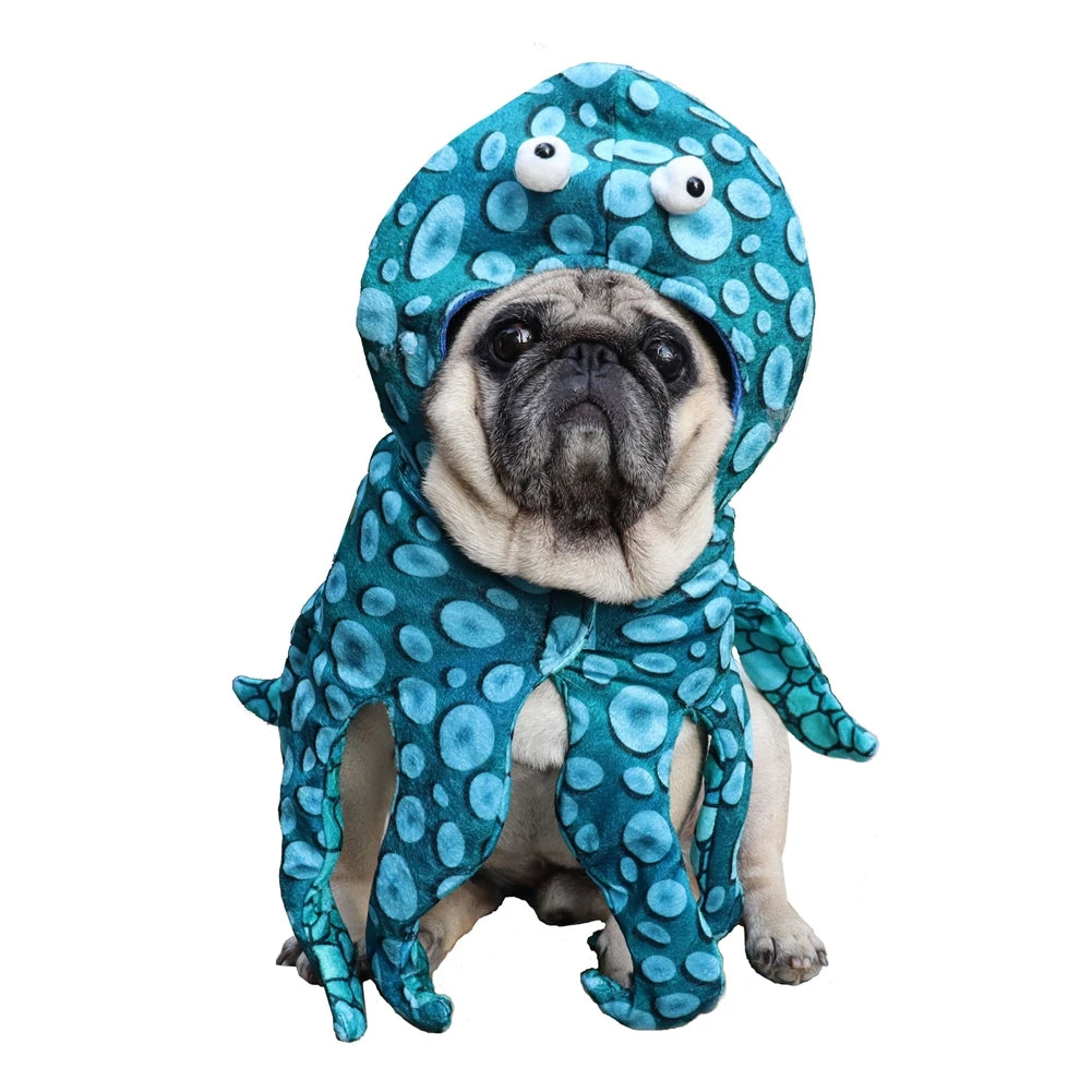 Funny Octopus Halloween Costume for Dogs & Cats – Pet Cosplay Outfit for Parties and Holidays