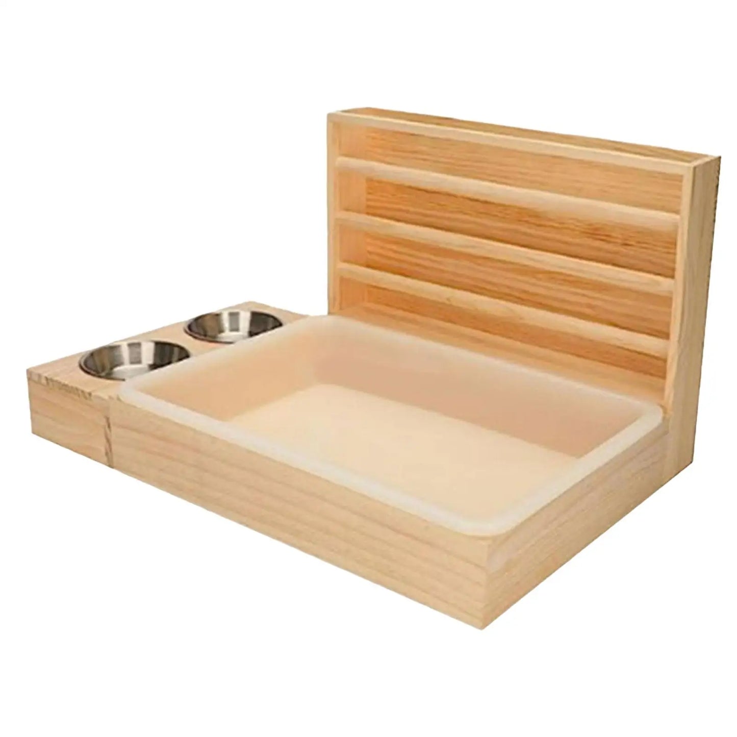 Wooden Hay Feeder with Built-In Litter Box & Bowls – All-in-One Station for Rabbits, Guinea Pigs & Small Pets