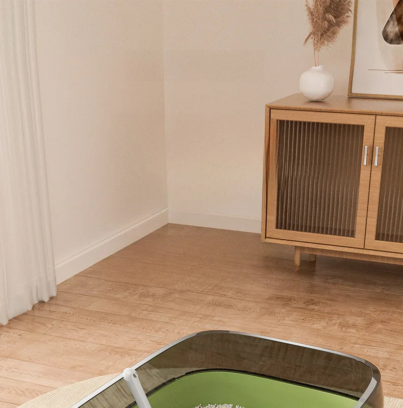 Caja de arena semicerrada de gran tamaño con valla alta, inodoro engrosado con pala, productos para mascotas