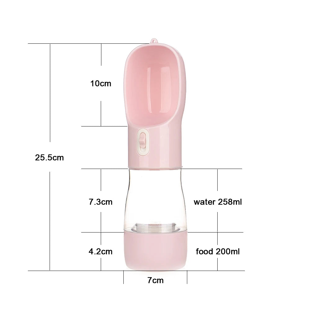 2-in-1 Portable Dog Water & Food Bottle | Travel Bowl for Pets