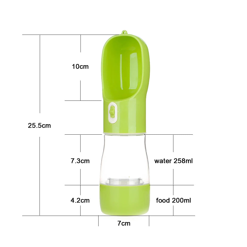 2-in-1 Portable Dog Water & Food Bottle | Travel Bowl for Pets