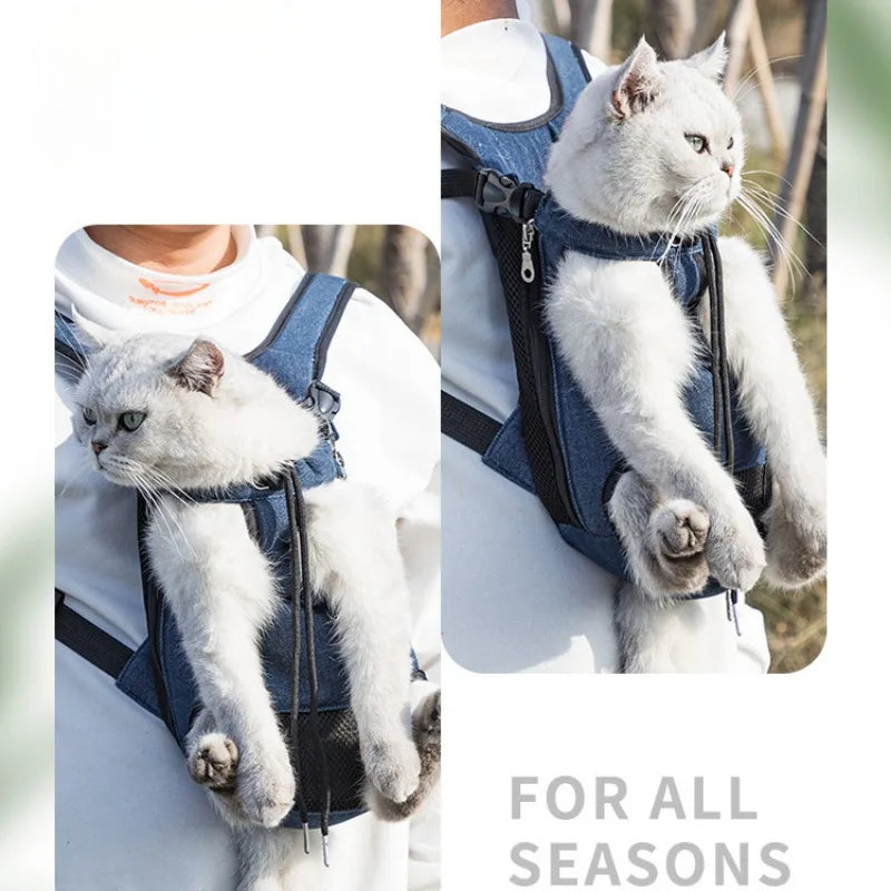 Breathable Pet Carrier Backpack | Front & Back Wear for Small Dogs & Cats