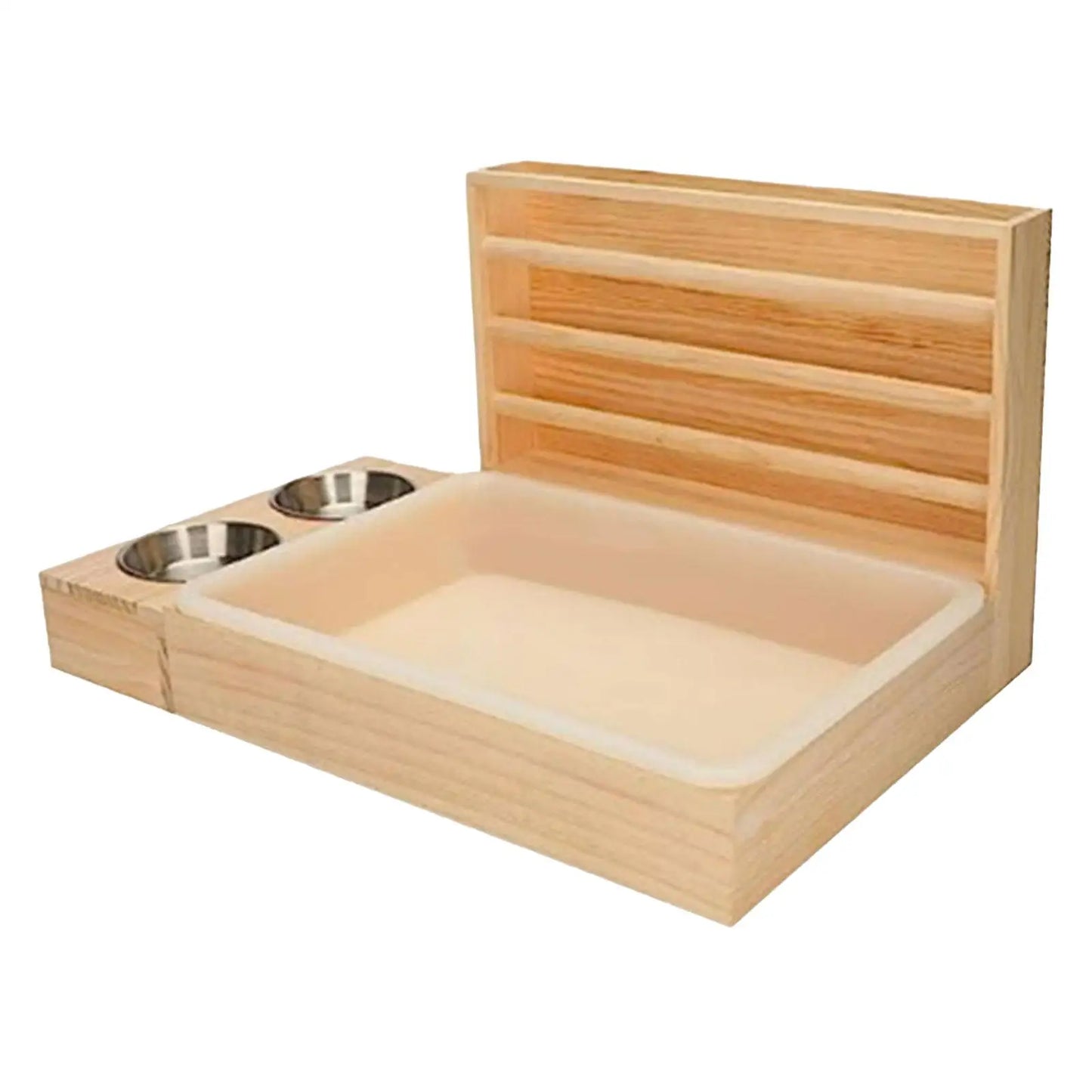Wooden Hay Feeder with Built-In Litter Box & Bowls – All-in-One Station for Rabbits, Guinea Pigs & Small Pets