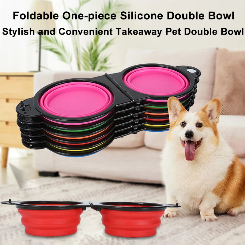 2-in-1 Collapsible Dog Travel Bowl | Portable Food & Water Bowls for Pets