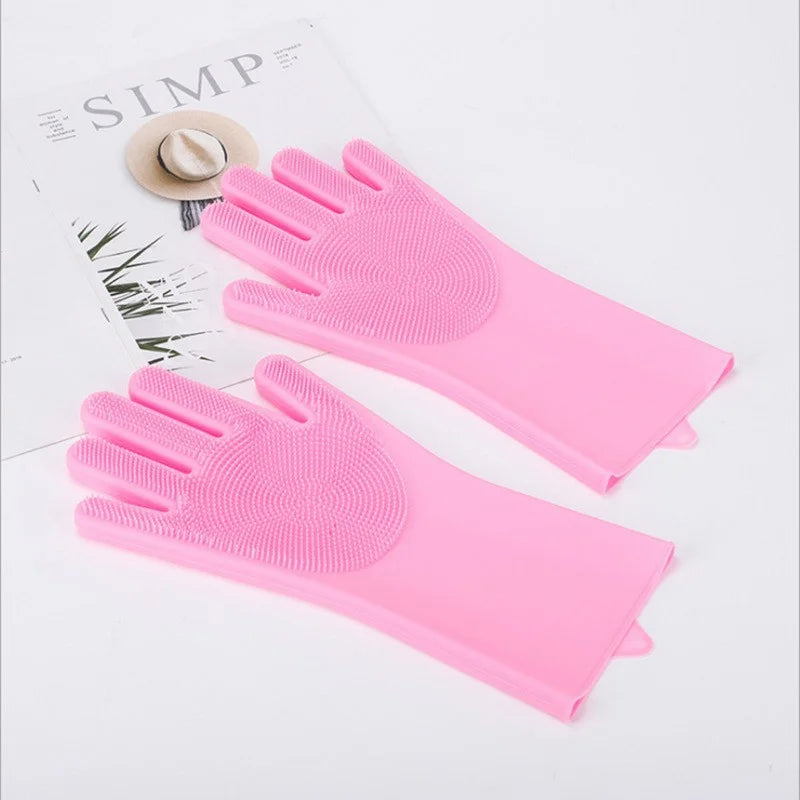 Silicone Pet Bath & Massage Gloves – Grooming and Hair Removal Brush for Cats & Dogs