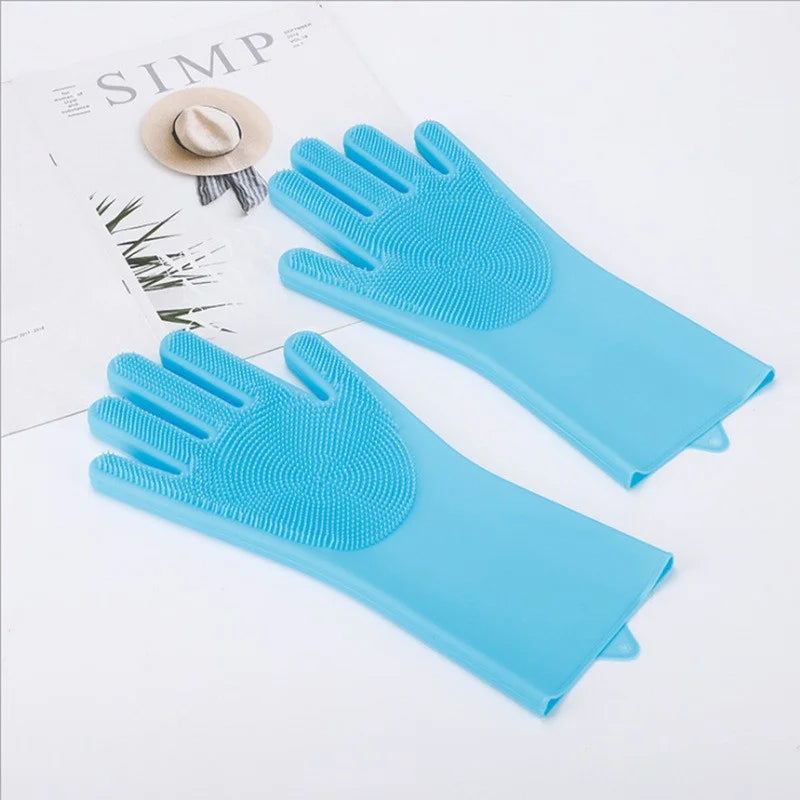 Silicone Pet Bath & Massage Gloves – Grooming and Hair Removal Brush for Cats & Dogs