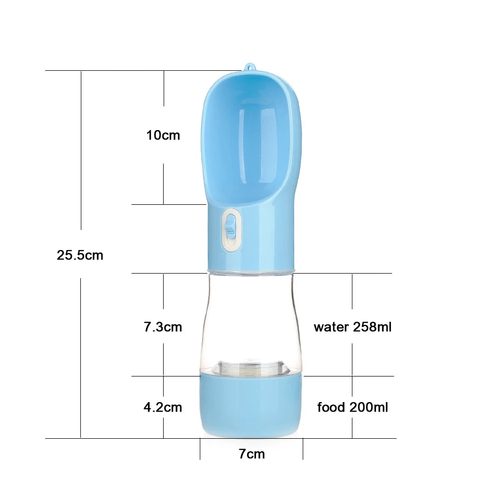 2-in-1 Portable Dog Water & Food Bottle | Travel Bowl for Pets