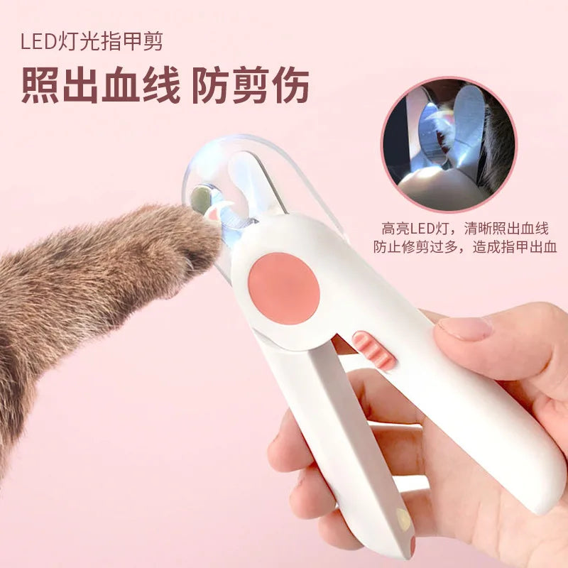 LED Pet Nail Clippers – Anti-Blood Design for Cats & Dogs with Nail Sharpening Feature