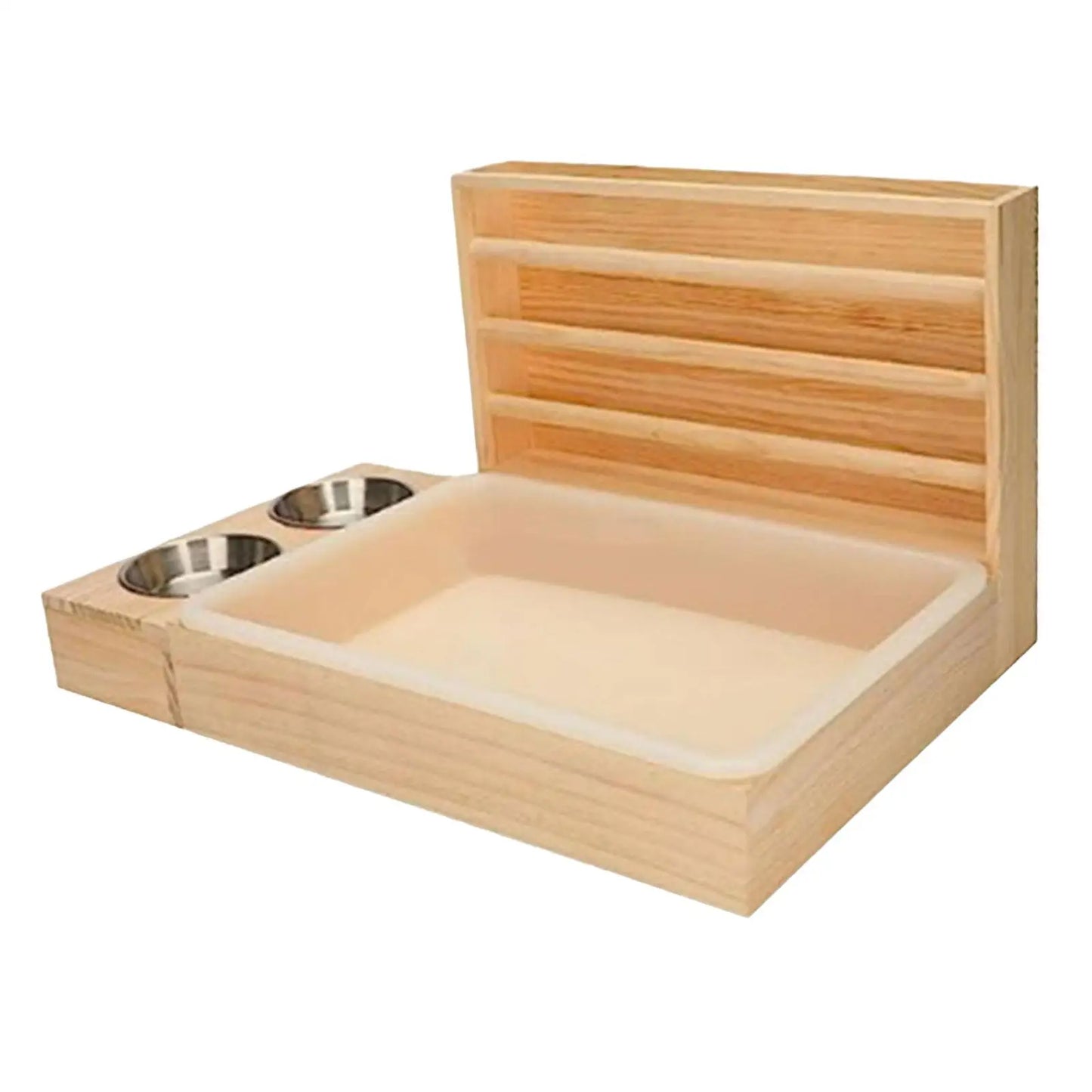 Wooden Hay Feeder with Built-In Litter Box & Bowls – All-in-One Station for Rabbits, Guinea Pigs & Small Pets