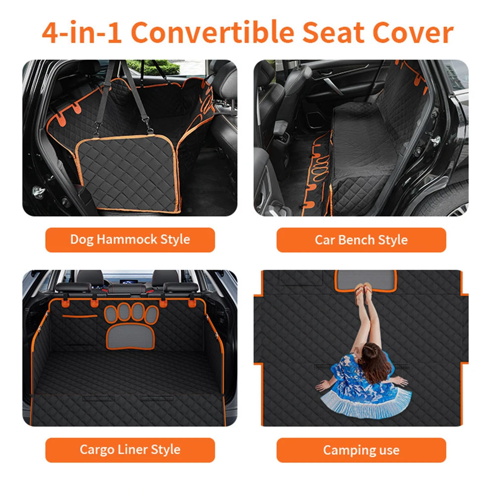 Waterproof Dog Car Seat Cover | Hammock & Rear Seat Protector for Small, Medium & Large Dogs