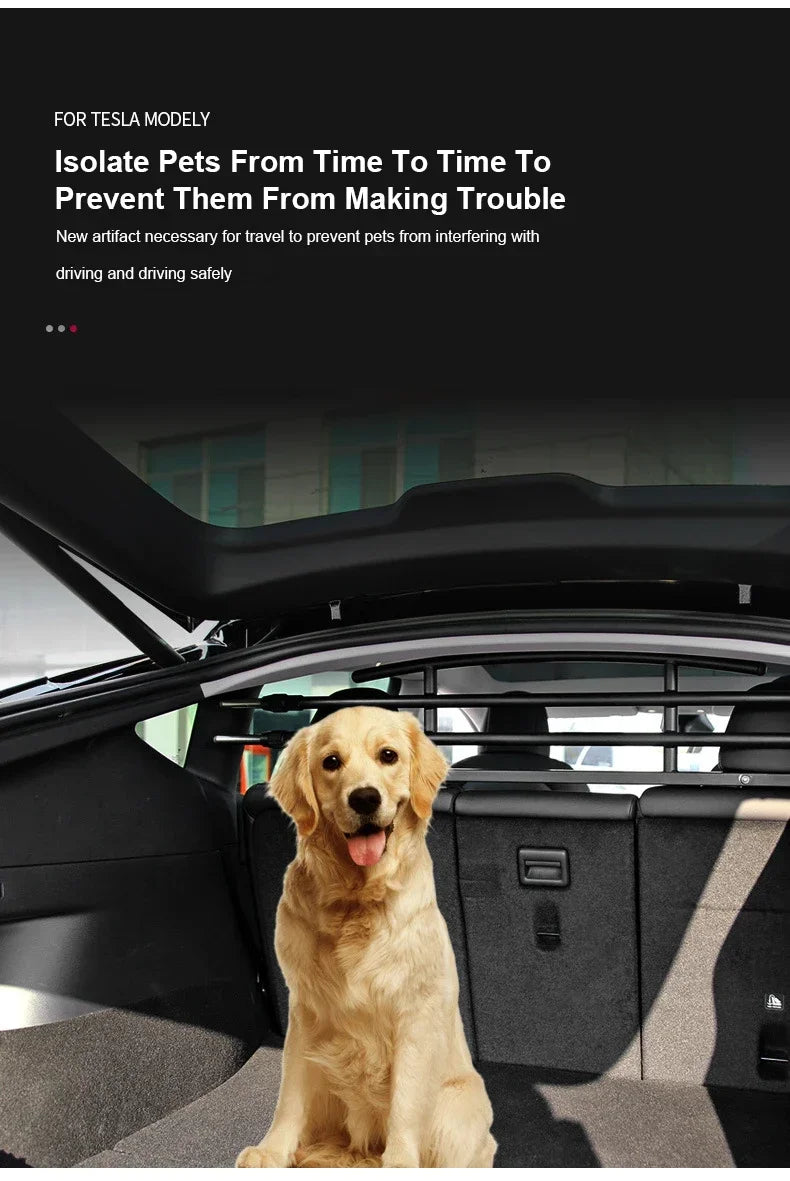 Barandilla para mascotas en el maletero del Tesla Model Y, barrera para perros, barandilla para mascotas a bordo en el maletero, valla para mascotas en el asiento trasero, accesorios para el coche Model Y 2024
