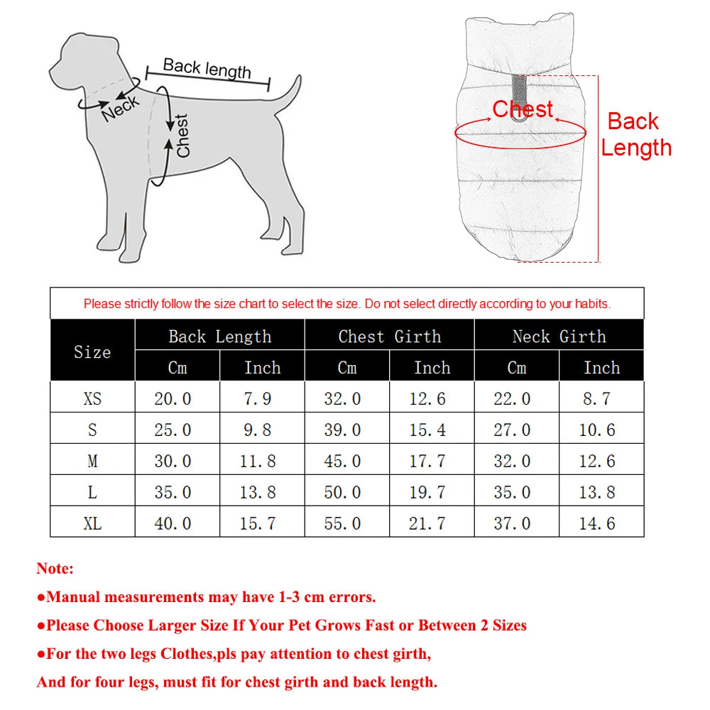 Reversible Winter Dog Jacket – Fleece-Lined Coat for Small & Large Breeds