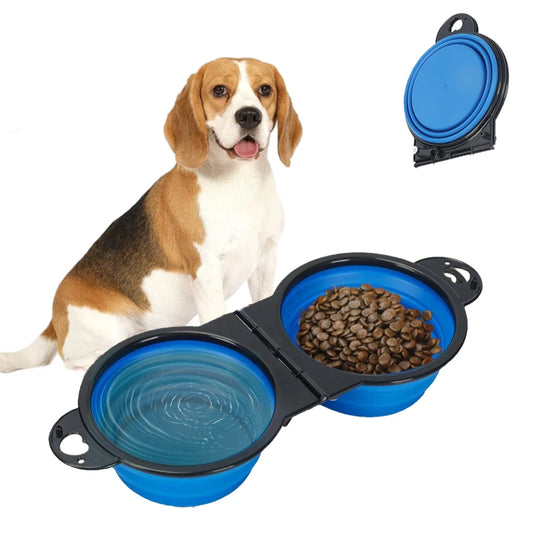 2-in-1 Collapsible Dog Travel Bowl | Portable Food & Water Bowls for Pets