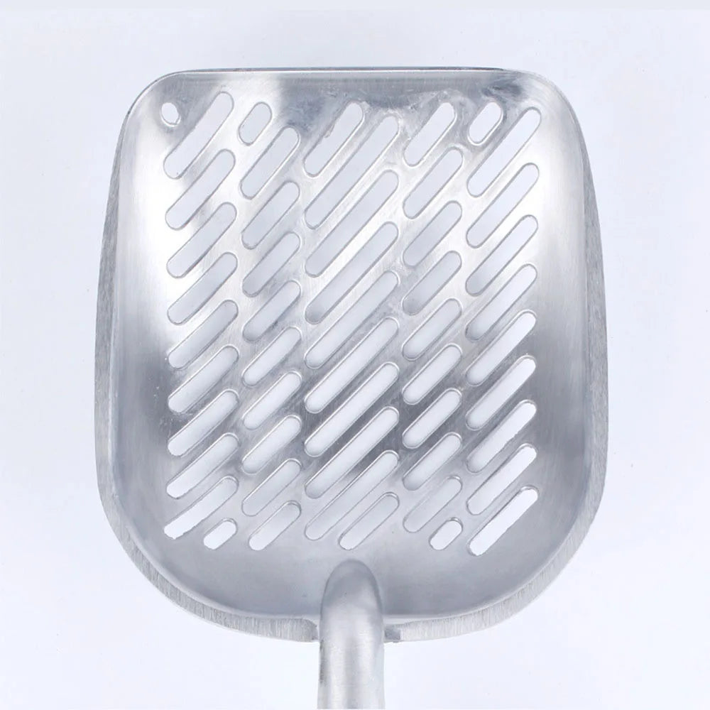 Heavy-Duty Metal Cat Litter Scoop – Deep Aluminum Sifter with Ergonomic Handle