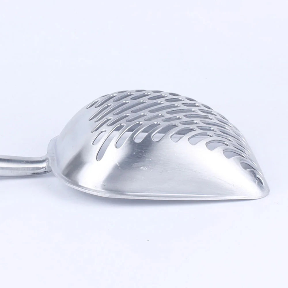 Heavy-Duty Metal Cat Litter Scoop – Deep Aluminum Sifter with Ergonomic Handle