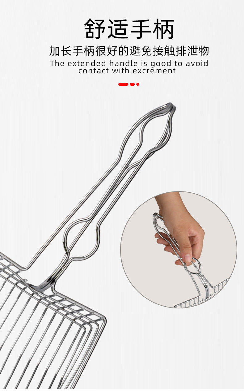 Heavy-Duty Metal Cat Litter Scoop – Deep Aluminum Sifter with Ergonomic Handle