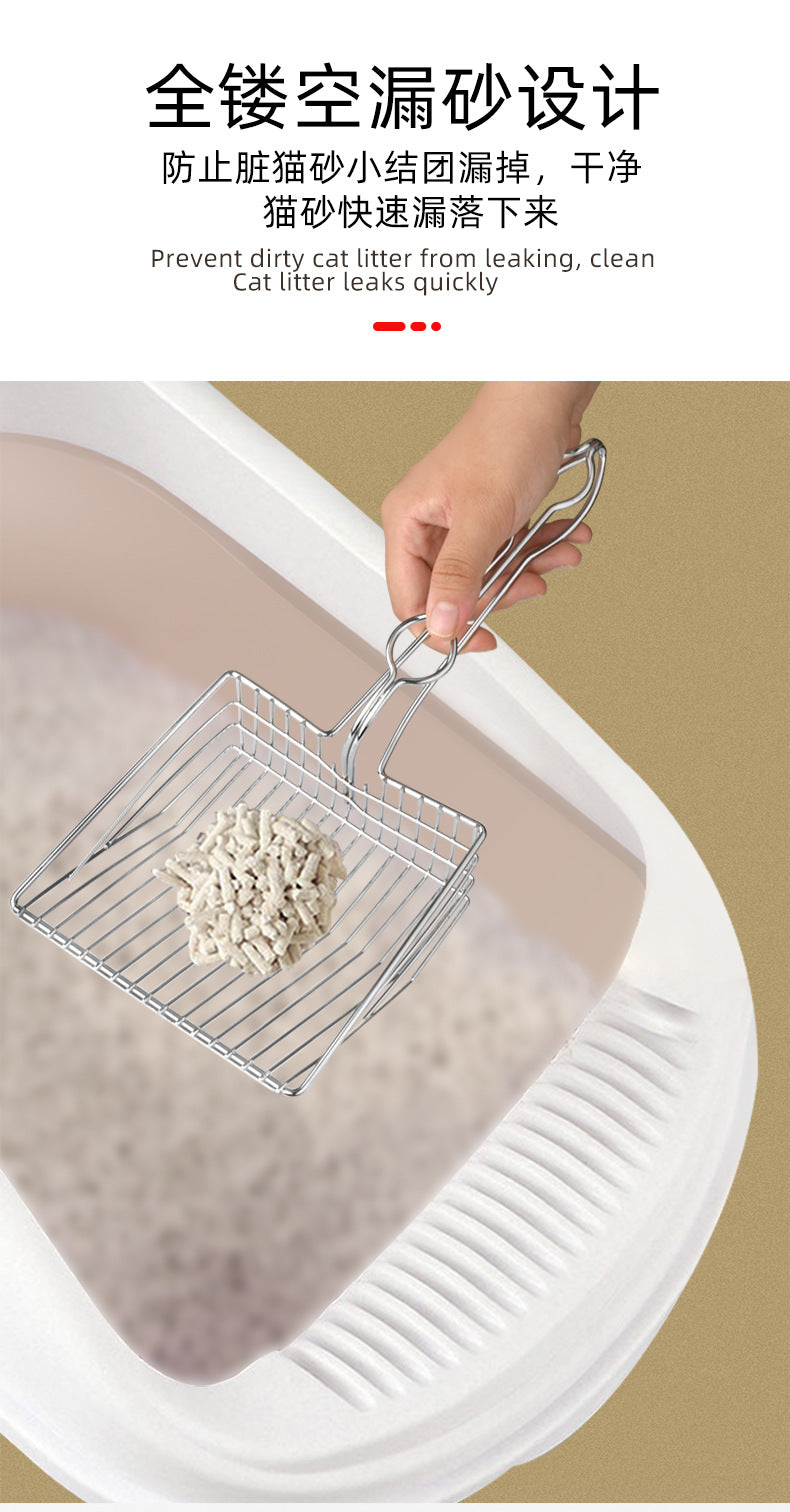 Heavy-Duty Metal Cat Litter Scoop – Deep Aluminum Sifter with Ergonomic Handle