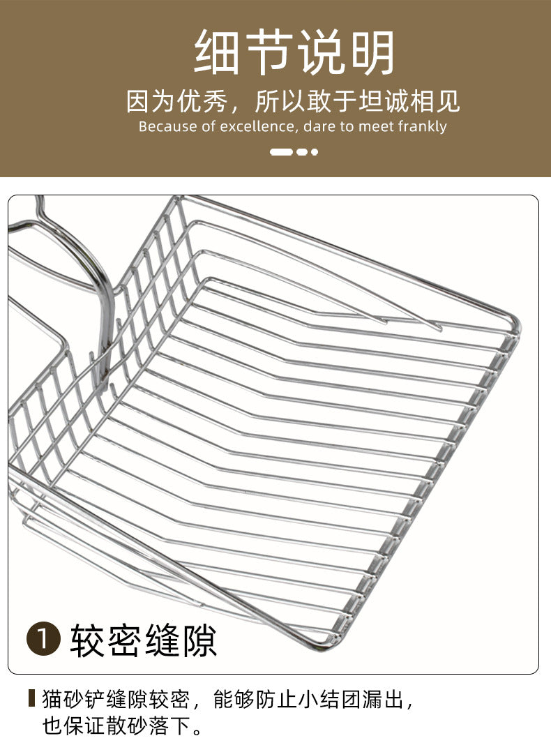 Heavy-Duty Metal Cat Litter Scoop – Deep Aluminum Sifter with Ergonomic Handle