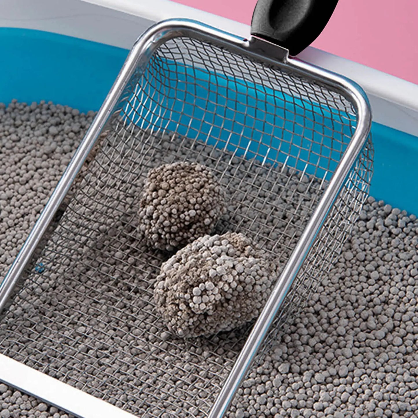 Metal Cat Litter Scoop – Non-Slip Handle Poop Sifter for Cats, Small Pets, and Habitat Cleaning