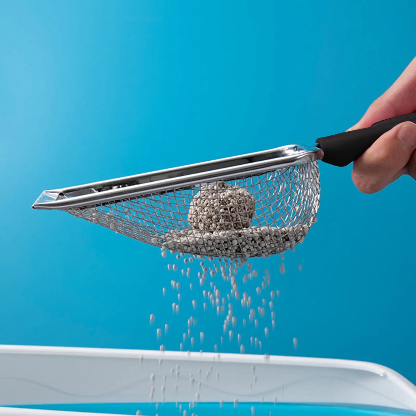 Metal Cat Litter Scoop – Non-Slip Handle Poop Sifter for Cats, Small Pets, and Habitat Cleaning