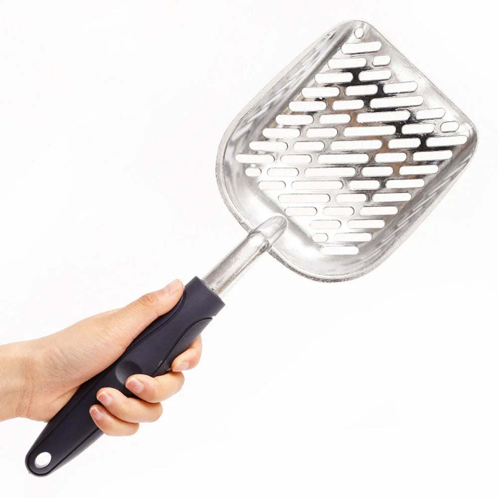 Heavy-Duty Metal Cat Litter Scoop – Deep Aluminum Sifter with Ergonomic Handle