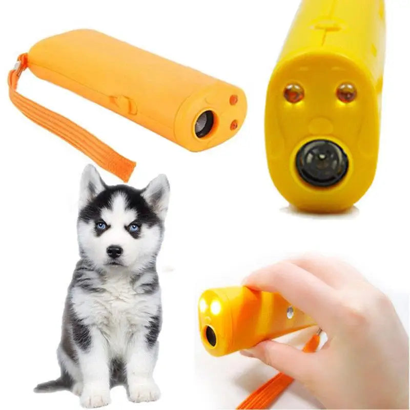 Ultrasonic Dog Repeller & Trainer – No Bark Control with LED Light Torch
