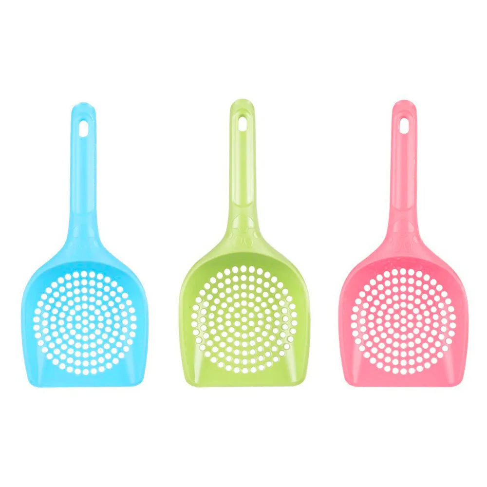 Plastic Cat Litter Scoop – Durable Hollow Sifter with Easy Storage for Pet Care (Pink, Green, Blue)