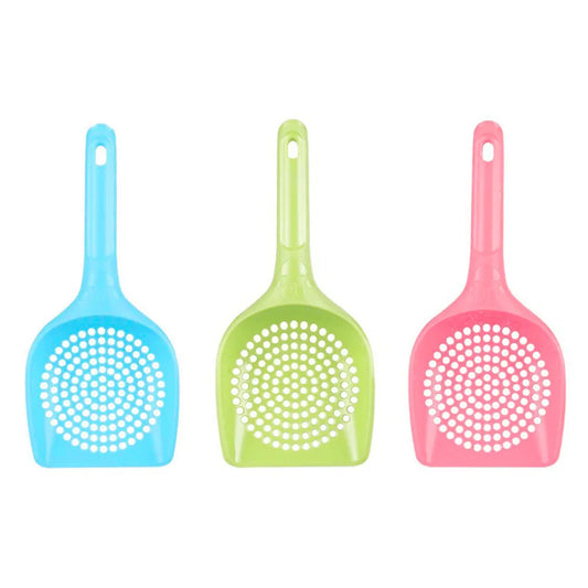 Plastic Cat Litter Scoop – Durable Hollow Sifter with Easy Storage for Pet Care (Pink, Green, Blue)