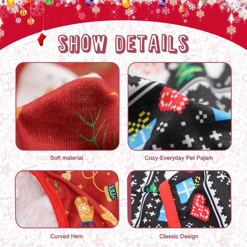 Benepaw Christmas Pet Shirt – Soft & Breathable Santa Claus Snowman Print for Small & Medium Pets