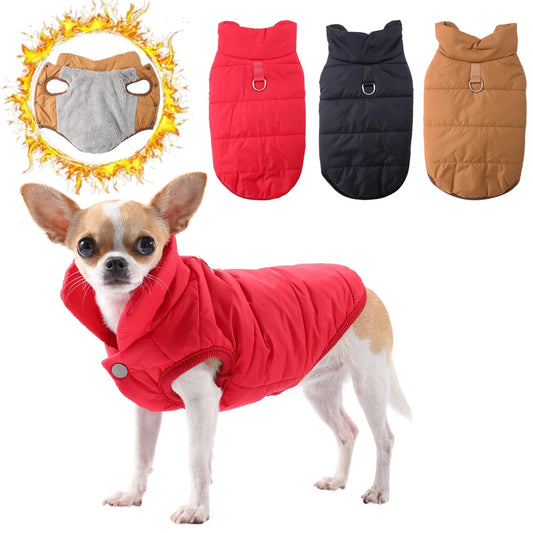 Reversible Winter Dog Jacket – Fleece-Lined Coat for Small & Large Breeds