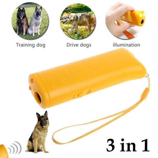Ultrasonic Dog Repeller & Trainer – No Bark Control with LED Light Torch