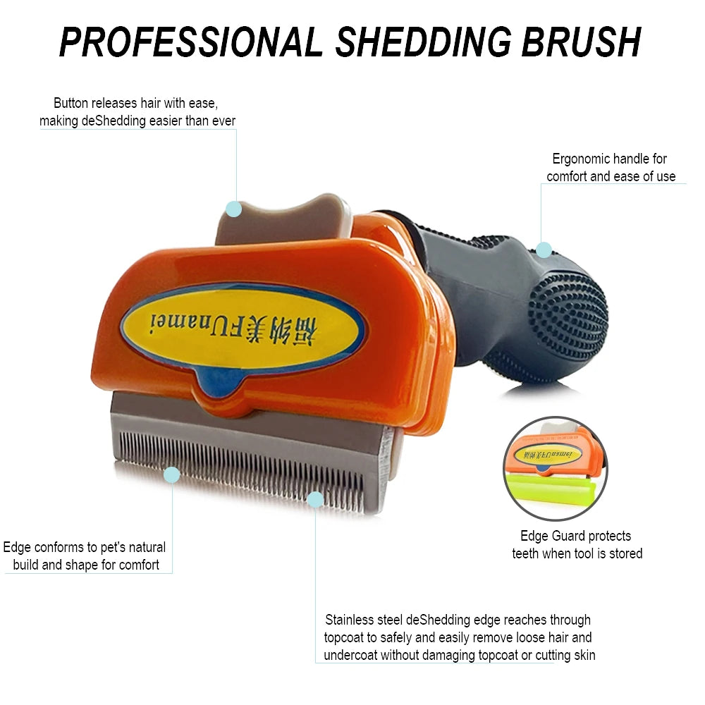 FUnamei Pet Hair Removal Comb – Efficient Pet Grooming for Dogs and Cats