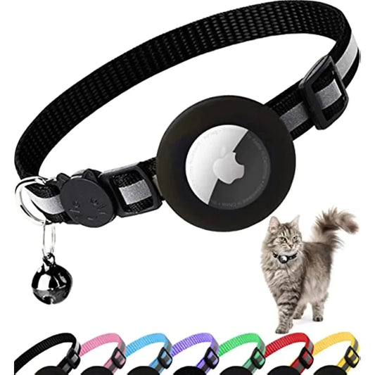 Reflective AirTag Cat Collar with Breakaway Buckle & Bell | Adjustable, Lightweight & Safe for Kittens and Cats