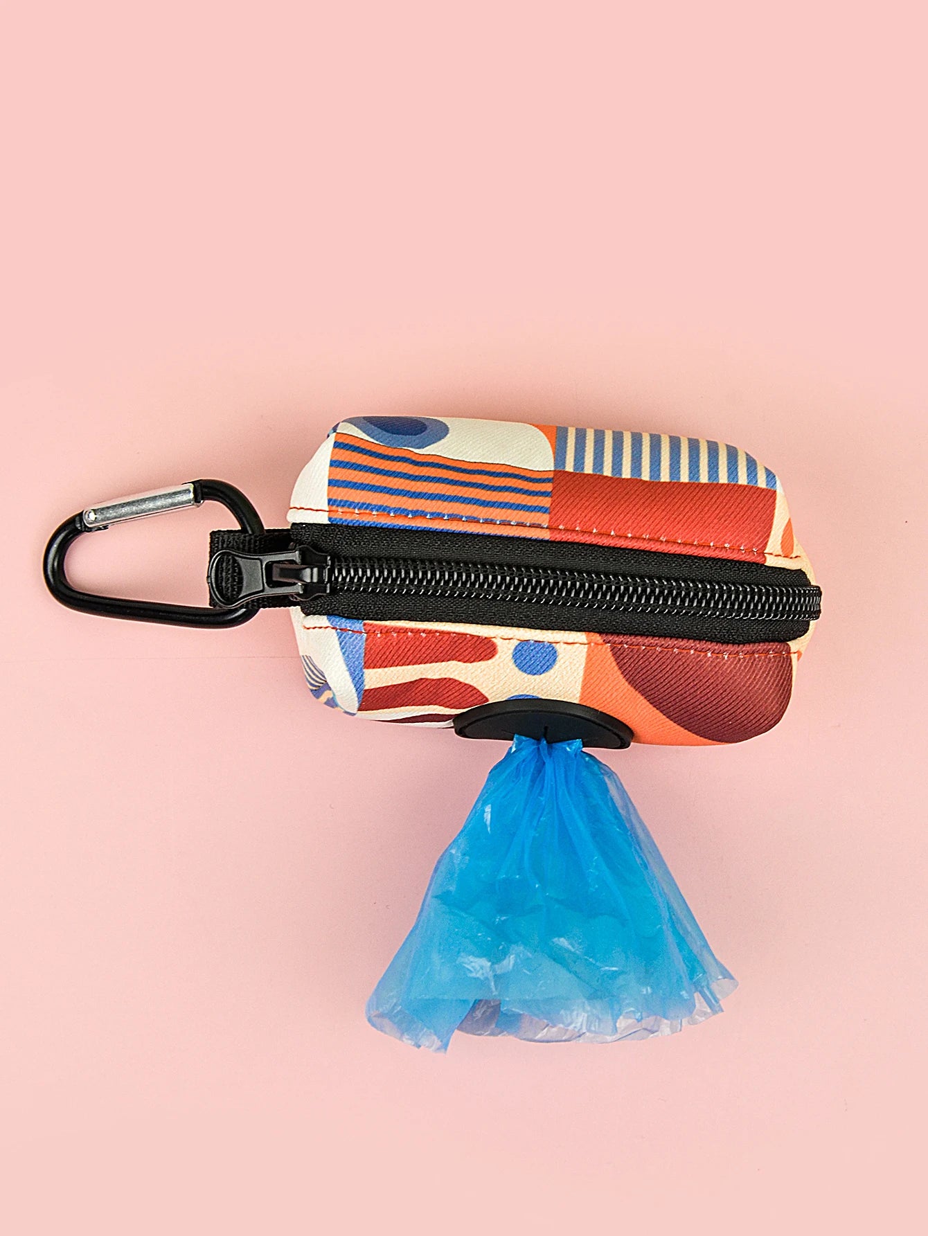 Soporte para bolsas de excrementos de mascotas con estampado de fantasía abstracta: dispensador elegante y práctico para paseos