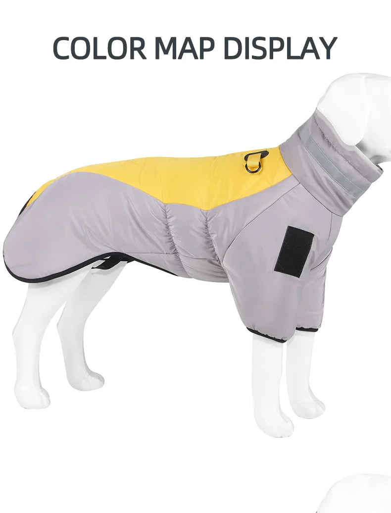 Chaqueta de invierno para perros grandes: cálida, impermeable y resistente al viento para proteger a tu mascota