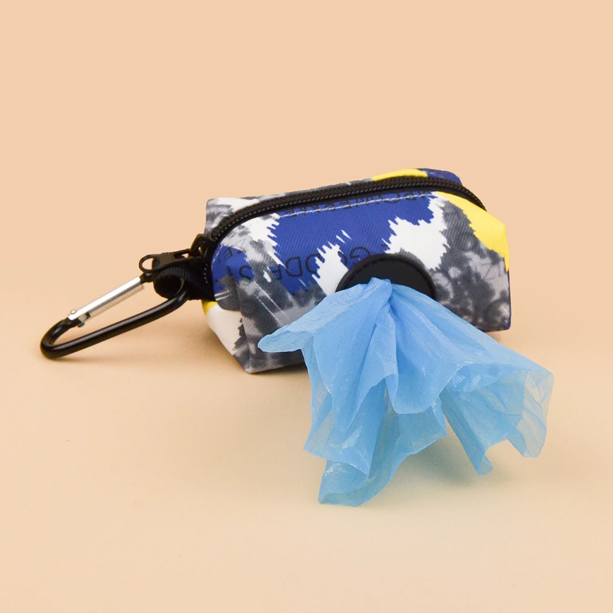Soporte para bolsas de excrementos de mascotas con estampado de fantasía abstracta: dispensador elegante y práctico para paseos