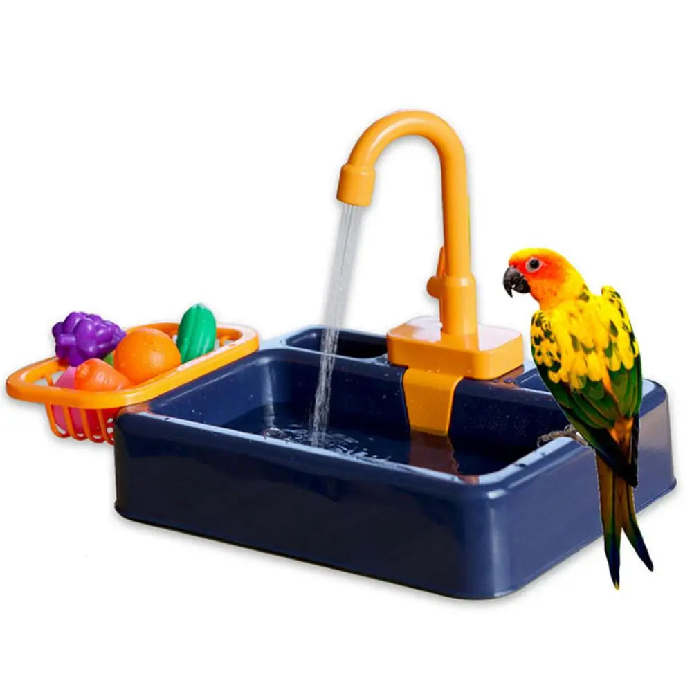 Automatic Bird Bath Tub with Faucet – Parrot & Canary Shower for Small Pets