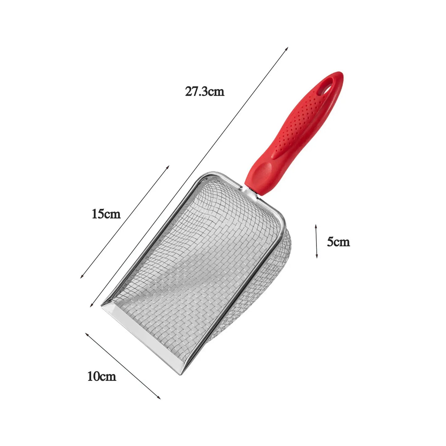 Metal Cat Litter Scoop – Non-Slip Handle Poop Sifter for Cats, Small Pets, and Habitat Cleaning