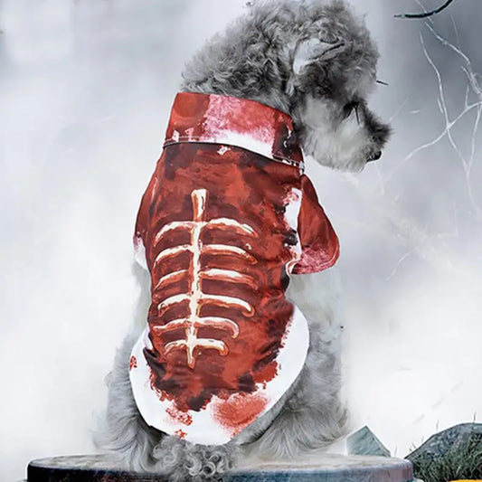 Bloody Skeleton Halloween Costume for Cats & Dogs – Spooky Pet Outfit in 4 Sizes (S/M/L/XL)
