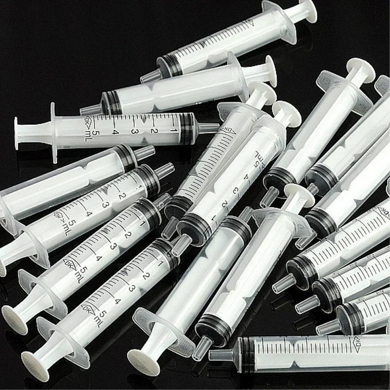 10pcs Disposable 5ml Plastic Syringes – No Needle, Ideal for Lab Use, Nutrient Measuring, and Small Pet Feeding