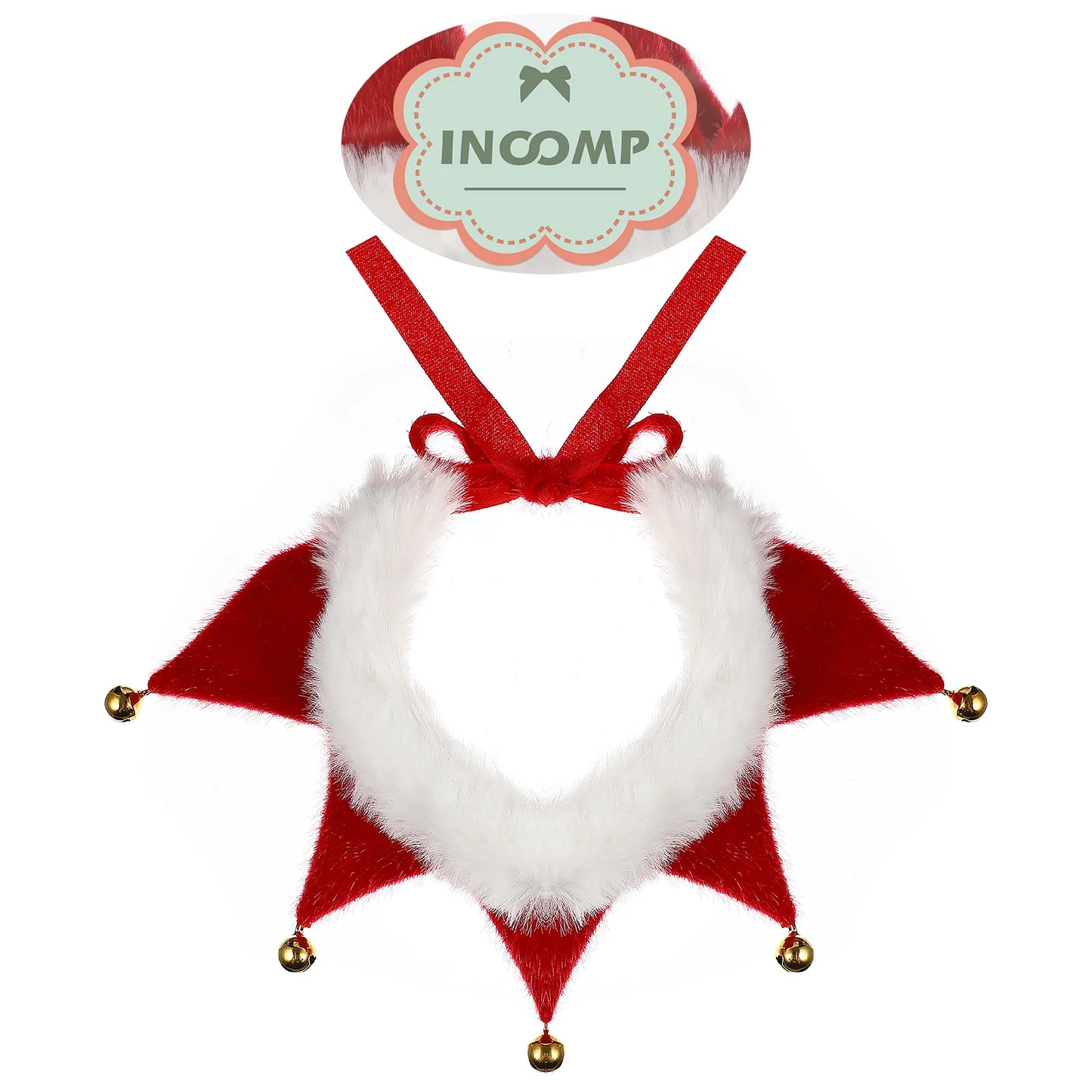 Festive Christmas Scarf for Dogs & Cats – Adjustable Holiday Neckerchief with Bell Decoration