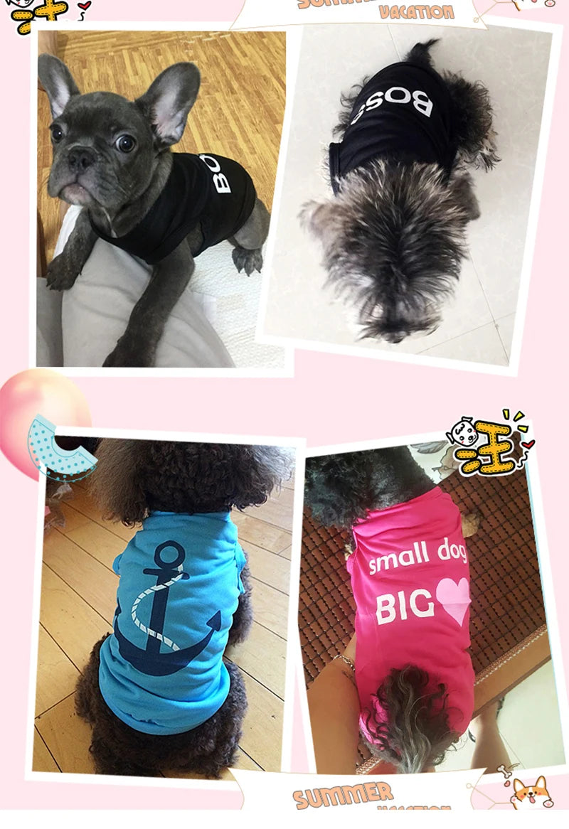 DOLC&BANANA Pet T-Shirt – Lightweight Summer Vest for Small Dogs & Cats