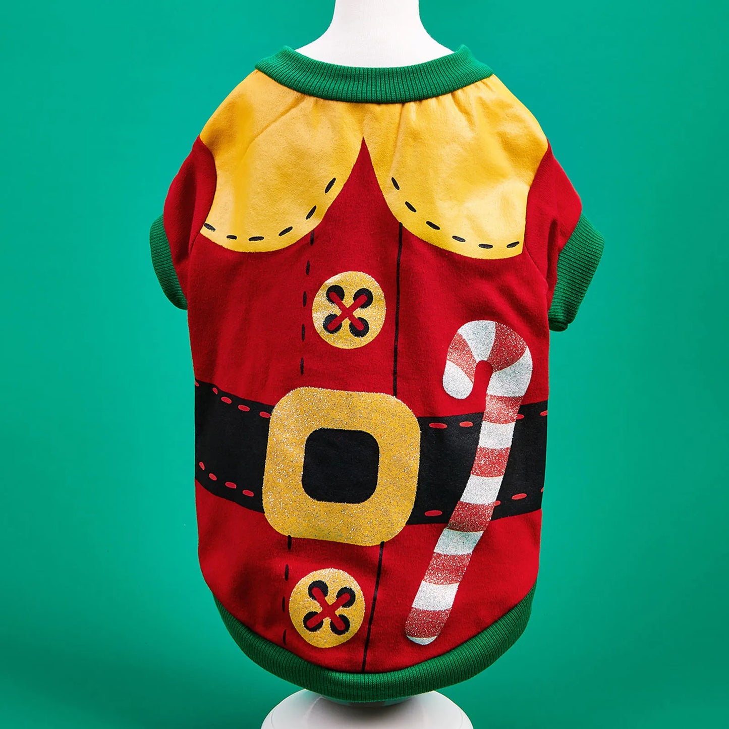 Soft & Stylish Santa's Helper Christmas Pet Shirt for Dogs & Cats – Cozy Winter Pet Clothes with Candy Print