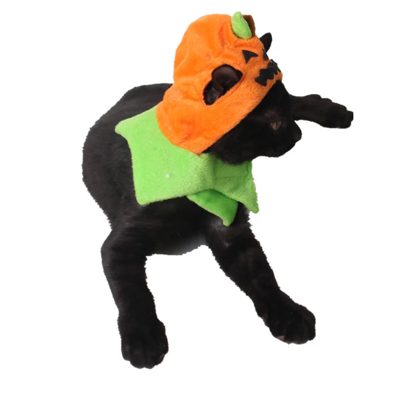 Halloween Pumpkin Hat for Cats & Small Dogs – Adjustable Festive Costume