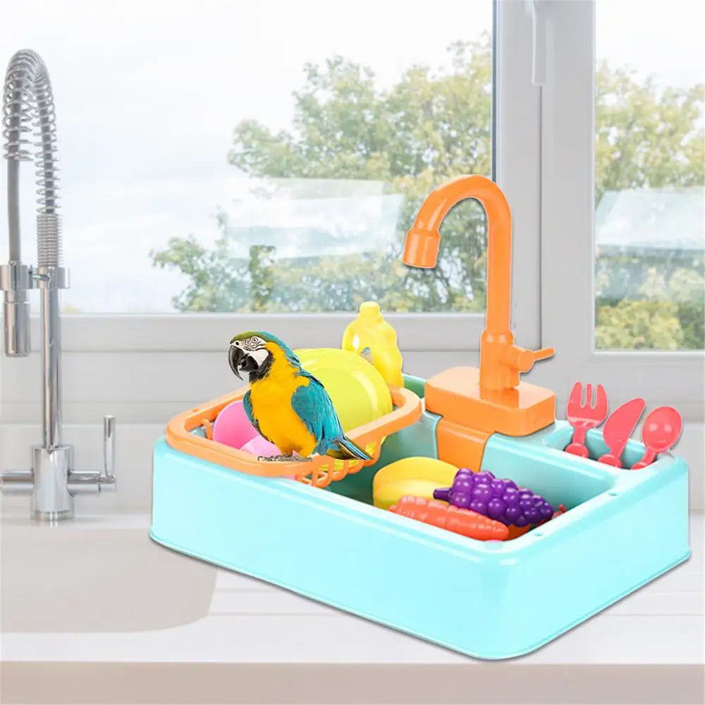 Automatic Bird Bath Tub with Faucet – Parrot & Canary Shower for Small Pets