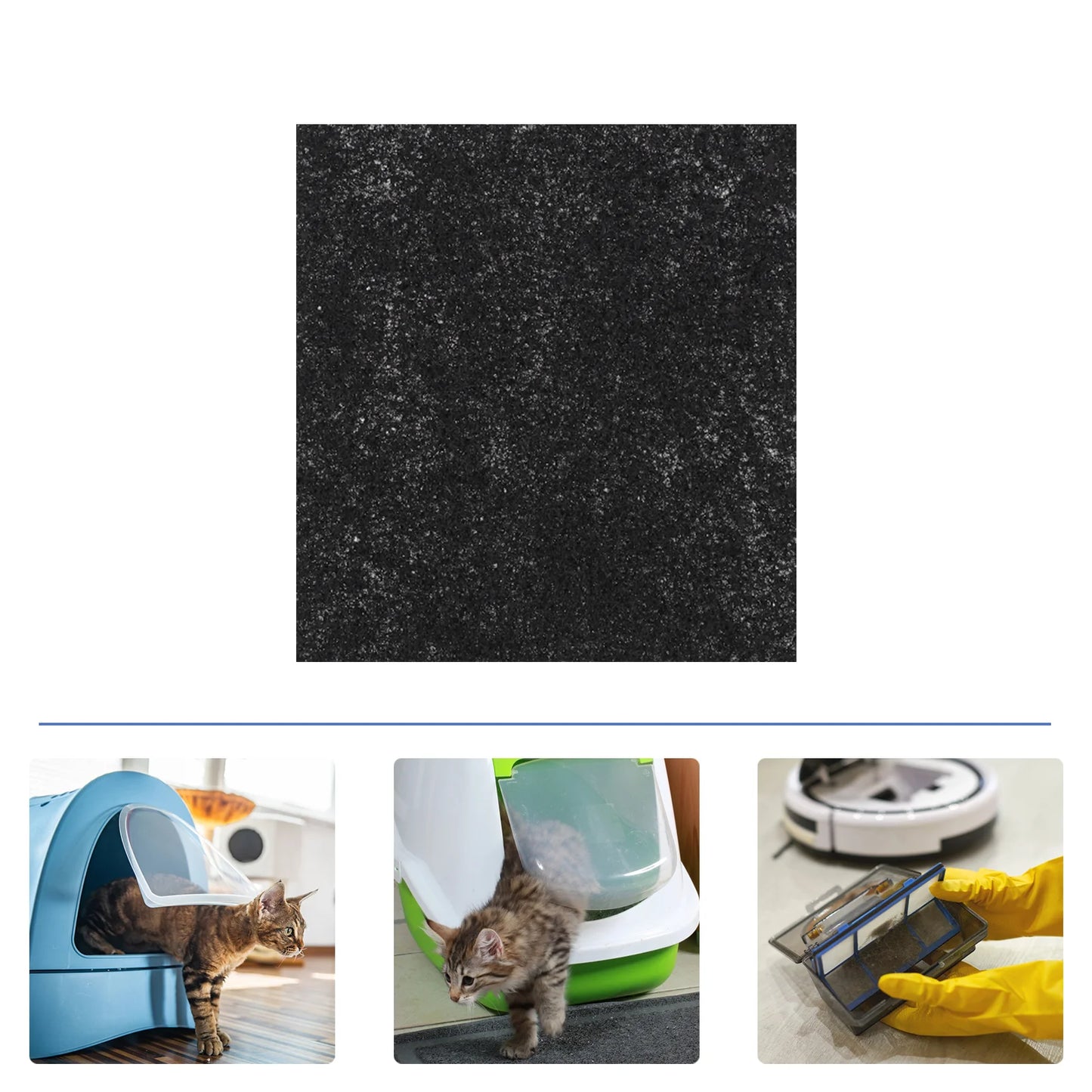 24pcs Activated Carbon Cat Litter Filter Pads – Odor Eliminator for Fresh and Clean Air